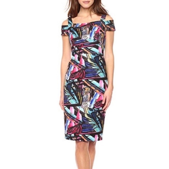 Nicole Miller Ruched Sheath Dress Size 8 - Picture 1 of 9